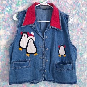 Vintage Penguin Denim Vest